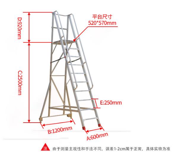 機(jī)械操作工作平臺可折疊安全梯