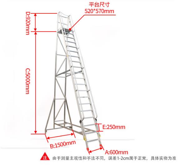 機(jī)械操作工作平臺可折疊安全梯